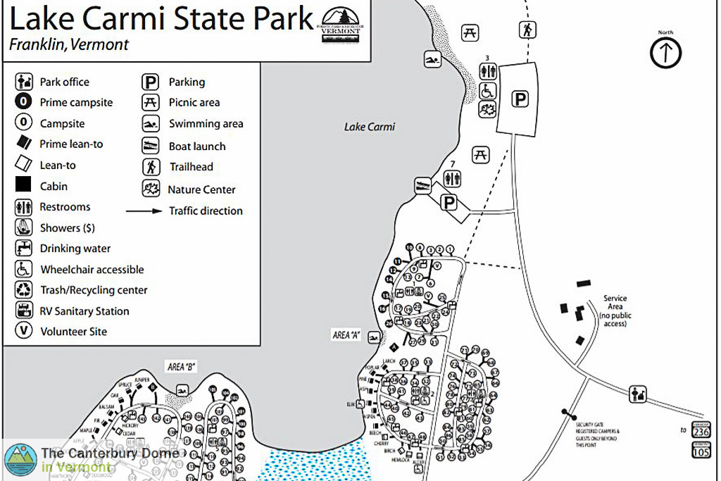 Map of Lake Carmi State Park