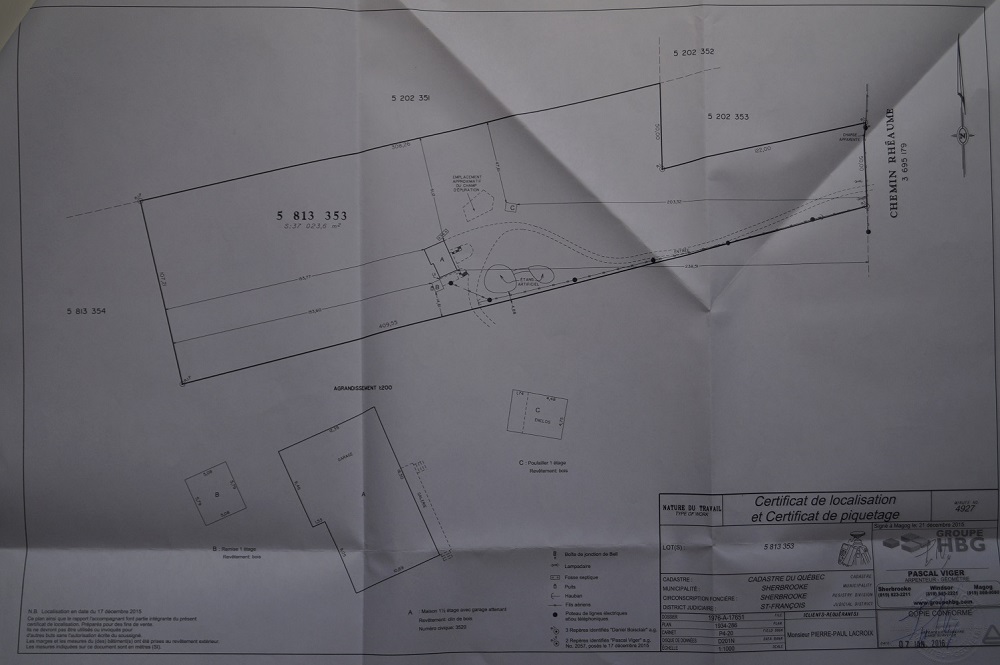 Certificate of location Plan