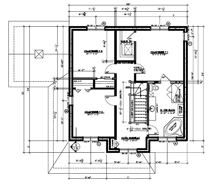 Plan du 2e étage de la maison