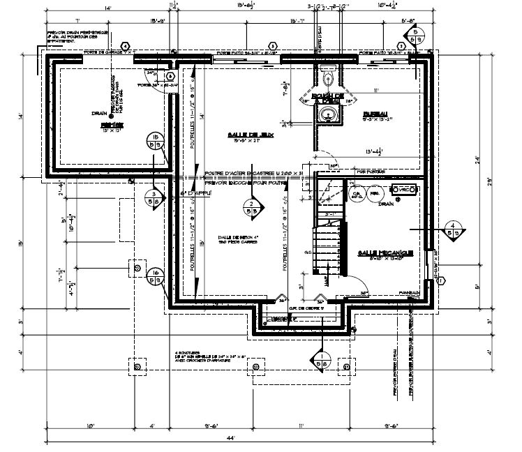 Plan of the basement of the house