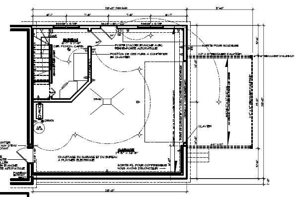 Plan du sous-sol du logement et du garage