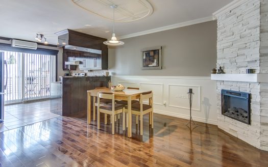 Condo à vendre Victoriaville Québec Flex Immobilier Salle à manger avec foyer électrique (2e étage)