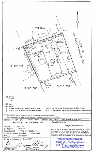 Certificate of Location Plan