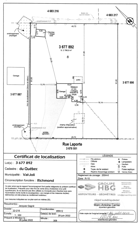 Certificate of Location Plan